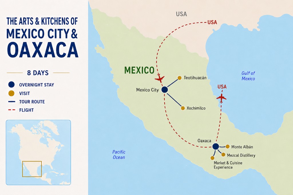 Mexico tour map